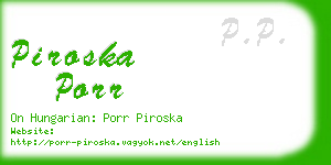 piroska porr business card